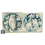 Mintons - A collection of Kensignton Gore Art pottery studio tiles, Circa 1875,