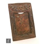 Unknown - A copper rectangular easel photograph frame decorated with embossed stylised flower heads