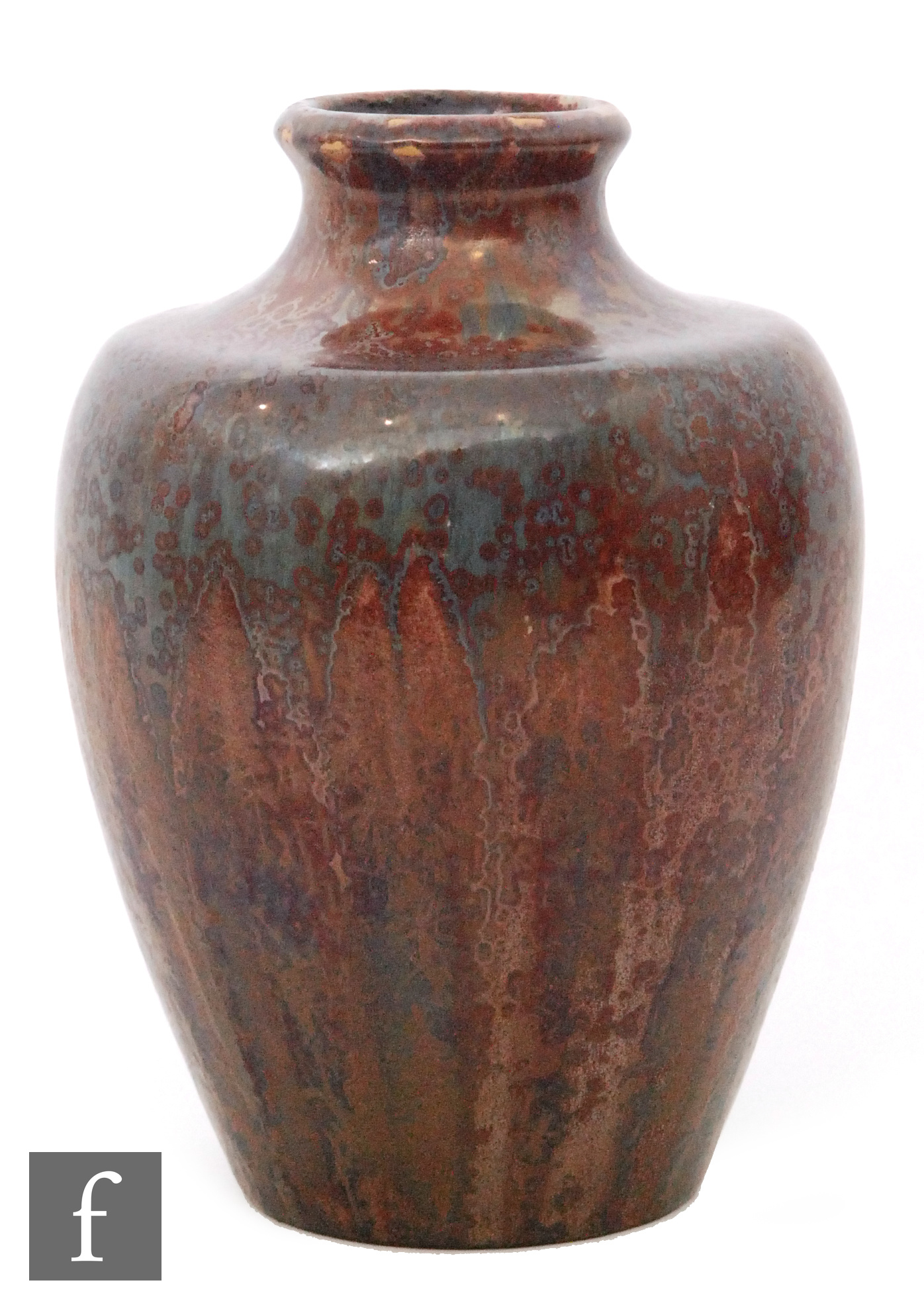 Pierrefonds - An early 20th Century high fired stoneware vase decorated in an all over red glaze