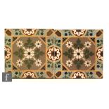 Unknown - A series of late 19th Century glazed encaustic hearth tiles,