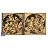 Mintons - A late 19th Century 'Old Testament' four-piece tile panel, designed by John Moyr Smith,