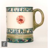 William Moorcroft - A tankard commemorating the end of the First World War tubelined to the upper