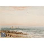 JAMES ORROCK, RI (1829-1913) - Worthing - fishing boats off shore, watercolour, signed,