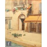 MARY HILL (c1930) - 'Le Calcina (Ruskin's House), Venice', watercolour, signed, framed, 34cm x 27cm.