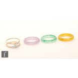 A 9ct hallmarked interchangeable, ring the 9ct borders with plain nephrite,