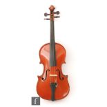 A French three-quarter violin, by Charles Buthod, circa 1900, the rich orange-brown colour,