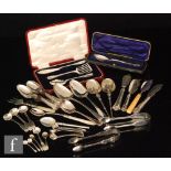 A cased hallmarked silver sandwich set with butter curl, butter knife and preserve spoon,