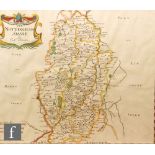 ROBERT MORDEN - 'Nottinghamshire', hand coloured engraving, published in Camden's Britannia, 1695,