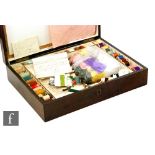 A mid 19th French brass inlaid sewing box,