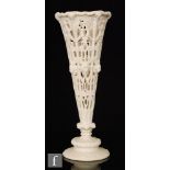 A large late 19th Century Parian spill vase,