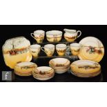 A collection of Royal Doulton 'Coaching Days' seriesware comprising five cups, five saucers,