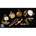 Four assorted pocket watches to include a full hunter example, all A/F,