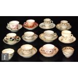 A collection of assorted 19th and early 20th Century teacups,