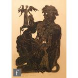 ANGELO KOSTAS (CONTEMPORARY) - 'Hercules', woodcut, signed in pencil and numbered 3/8, framed,