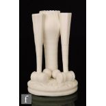 A 19th Century Parian spill vase formed as two croquet mallets and two balls propped against shaped