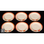 A set of six Clarice Cliff circular side plates circa 1936,