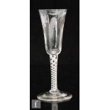 An 18th Century drinking glass circa 1765,