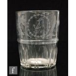 An early 19th Century oversized tumbler engraved to the upper body with a monogram and anchor