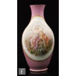 A 19th/20th Century continental porcelain vase, of rounded form,