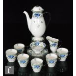 A 1920s-1930s Royal Doulton coffee service decorated in pattern no.