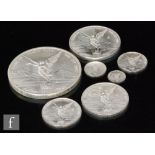 Mexico - 1996 Plata Pura seven silver coin set 5oz to 1/20oz (7)