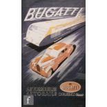 A replica 1930s Bugatti poster for Automobiles, Autorails Molschiem (Alsace), 98cm x 60cm,