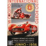 Three replica 1950s Grand Prix Portuguese posters, 60cm x 41cm,