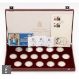 Elizabeth II - Sixteen silver proof coins to commemorate the 1981 Royal marriage with booklet and