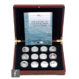 Elizabeth II - Seventeen silver proof coins The History of the Royal Navy collection in mahogany