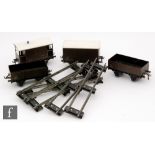 Four items of O gauge Bassett-Lowke rolling stock, all LMS, comprising two Open Wagons,