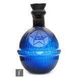 A Harden Star cobalt blue glass fire grenade, unopened,
