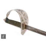 An early 20th Century Artillery officers sword and leather scabbard,
