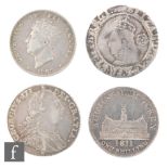 Elizabeth I to George III - A 1594 sixpence, rose mintmark, 1787 shilling,