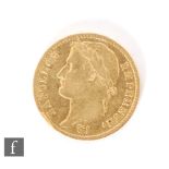 France - Napoleon 1812 gold twenty Francs.
