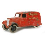 A Dinky 28y delivery van 'Exide - Drydex' Batteries delivery van in red, playworn.