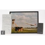 A collection of Concorde memorabilia to include a signed photograph by Bill Brown flight engineer