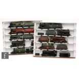 A collection of ten OO gauge locomotives by Hornby and Bachmann, including an 0-6-0 SDJR blue 58,