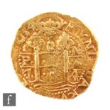 Spain - A Peru 1734 8 Escudos gold Doubloon,