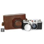 A Leica IIIf camera,