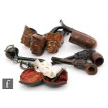 A collection of assorted late 19th Century and later pipes,