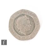 Elizabeth II - An undated (2008) twenty pence coin.