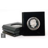 Elizabeth II - Four five ounce silver proof coins to commemorate various events including the