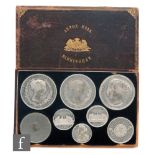 A cased set of eight Victoria silvered commemorative medallions for the visit of Queen Victoria to