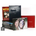 A collection of gentleman's past watch catalogues including Breitling, Patek Phillippe,