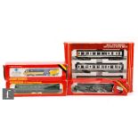 A collection of OO gauge Hornby DMUs, R698 BR 3 car set, R069 BR Class 253 High Speed 2 car set,