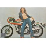 A 1970s original poster for the 750cc Norton Commando motorcycle in Castrol oil decals, 61cm x 90cm,