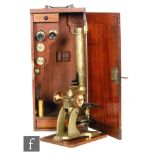 A 19th century brass compound microscope by J & C Robbins London No.