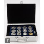 Elizabeth II - Various silver proof crown and dollar coins to include Canada,