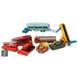 A collection of twelve diecast models, mainly Dinky Supertoys,