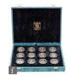 Elizabeth II - Twelve silver proof coins to commemorate Her majesty Queen Elizabeth the Queen